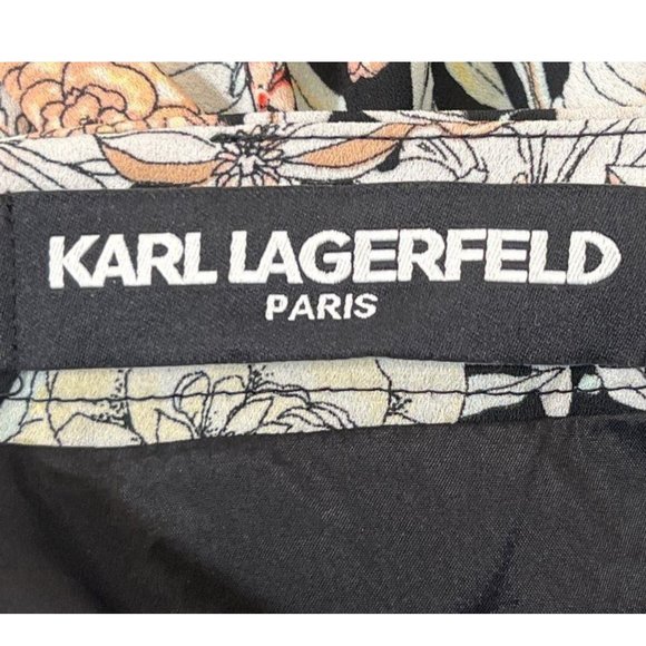 Y2K Boho Flowy Ruffled Floral Midi Skirt Multicolor Knee Length Lined Size 10 - Picture 6 of 7